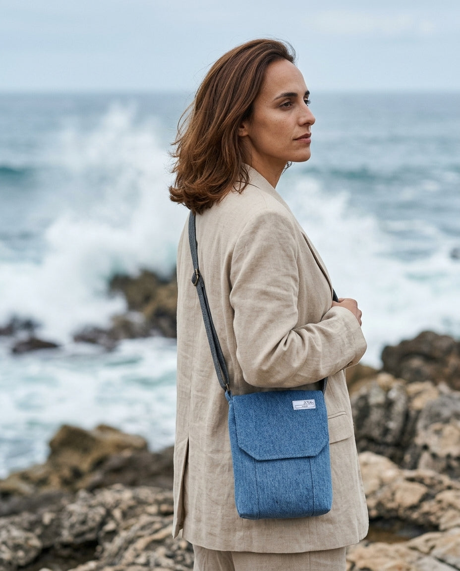 Small messenger bag — On Model - Seaside Accessories | Generated by Modelize