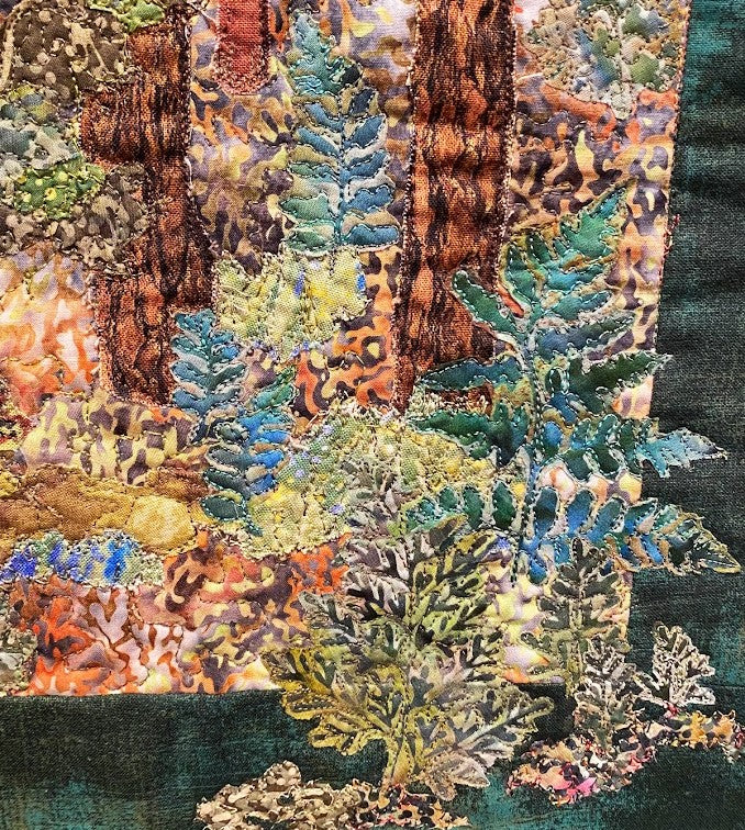 Snohomish – Quilted Textile Collage Art by Mary Gorfine