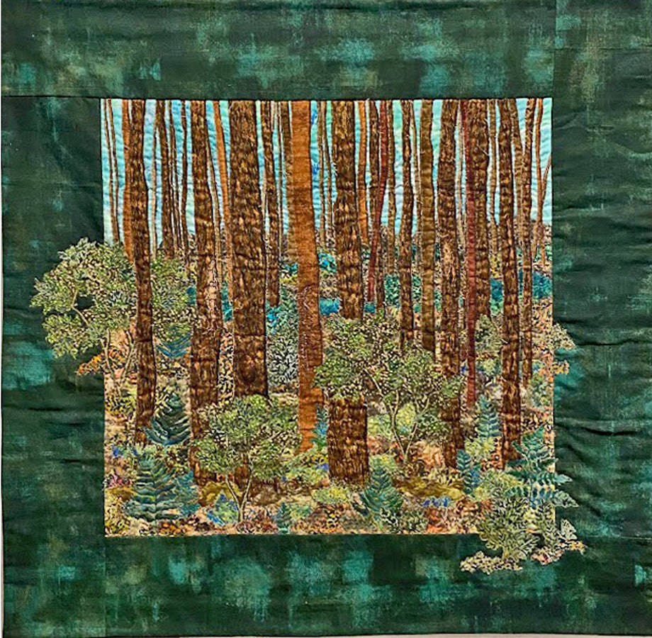 Snohomish – Quilted Textile Collage Art by Mary Gorfine