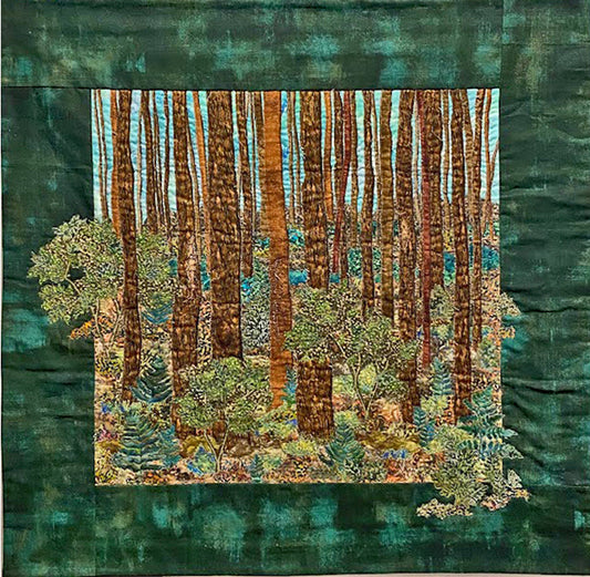 Snohomish – Quilted Textile Collage Art by Mary Gorfine