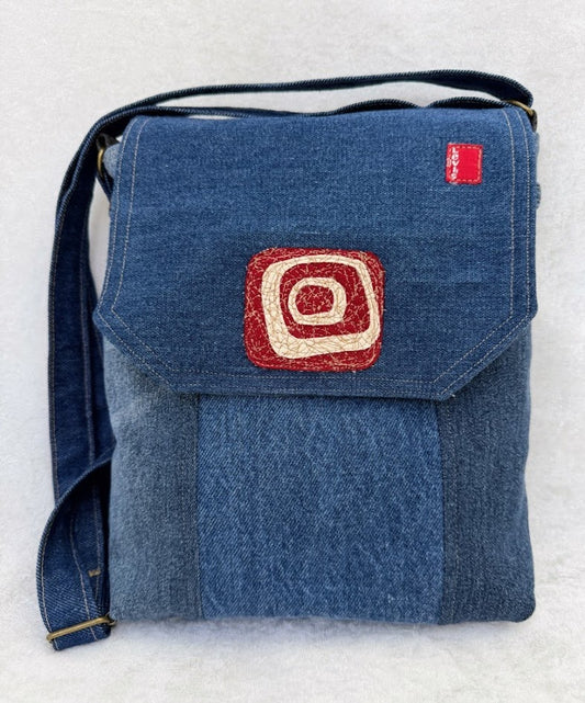 LM 100C __ Upcycled Denim Pocket Crossbody Bag