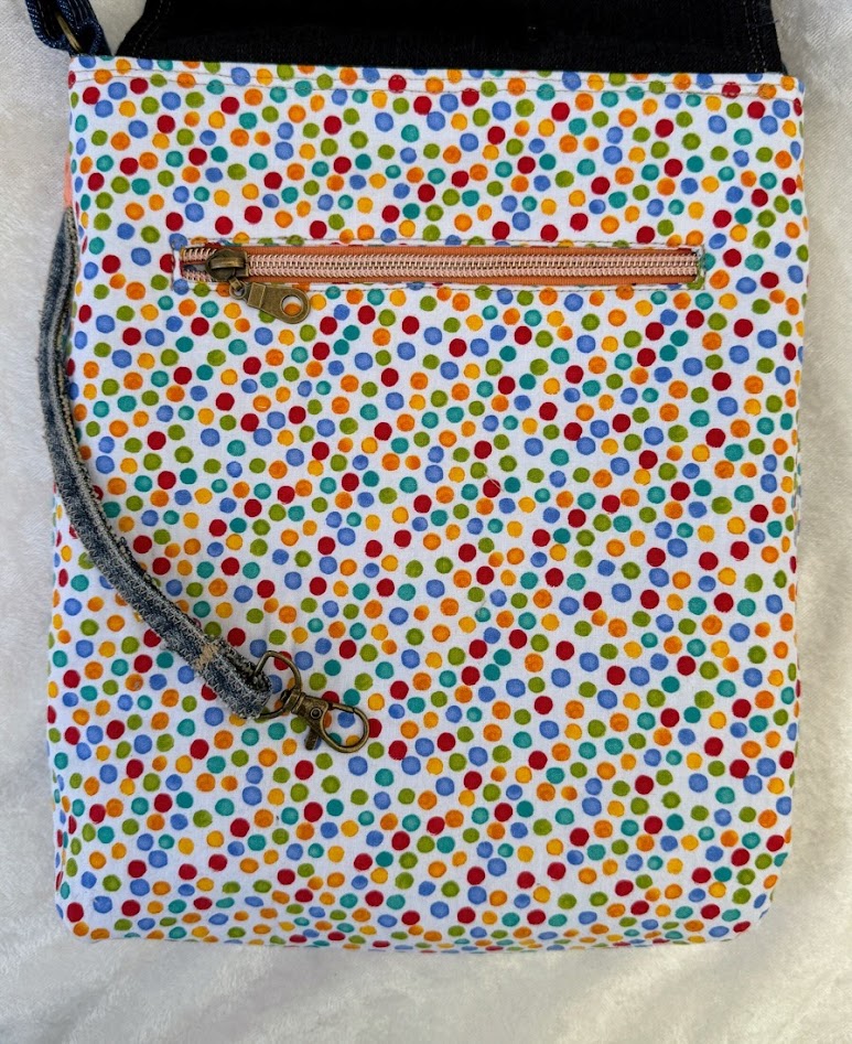 LM 300C __ Denim Floral Flap Crossbody Bag