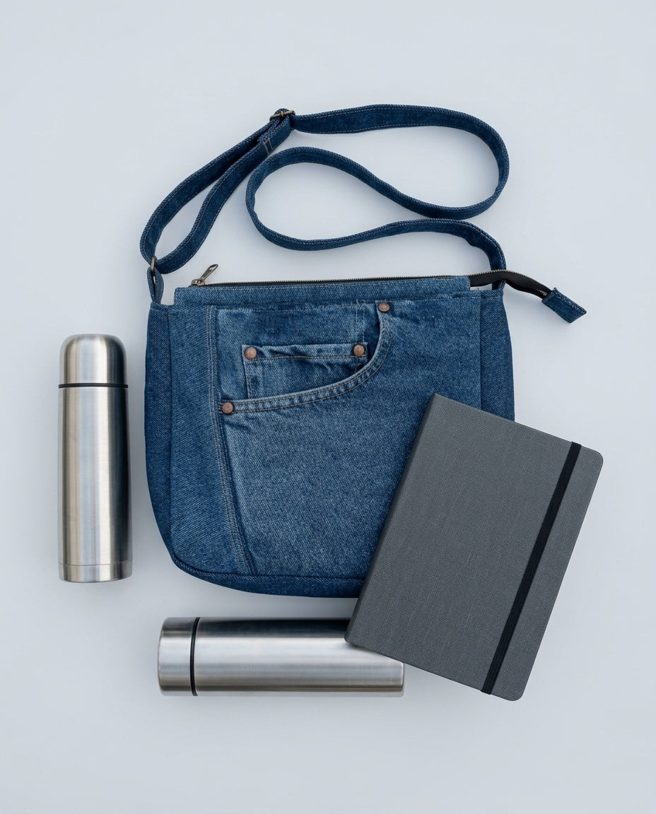 Shoulder Bag — Daily Essentials Flat Lay | Generated by Modelize