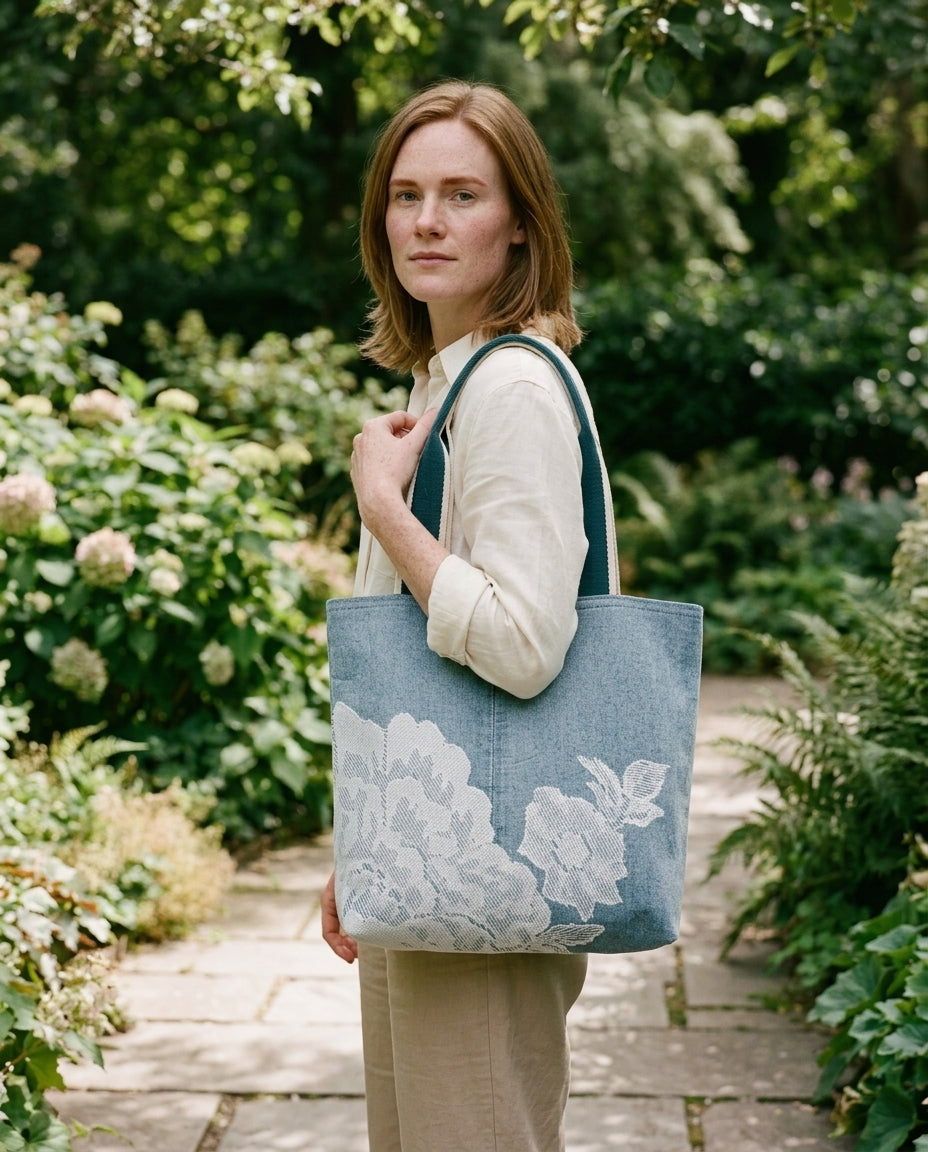 Large Tote Bag — On Model - Botanical Editorial | Generated by Modelize