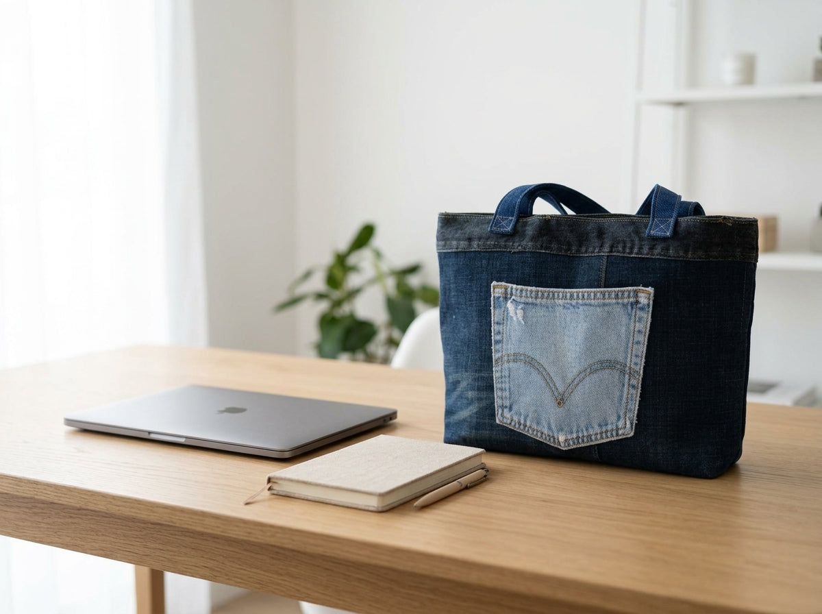 Large Tote Bag — Lifestyle - Workspace | Generated by Modelize