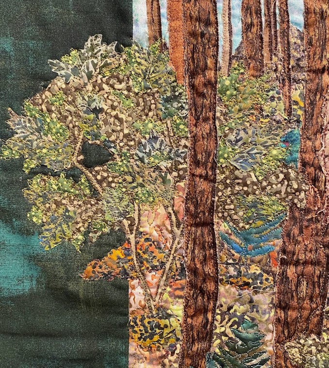 Snohomish – Quilted Textile Collage Art by Mary Gorfine